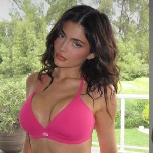 ALO YOGA SPLENDOR BRA XS PINK SUMMER CRUSH